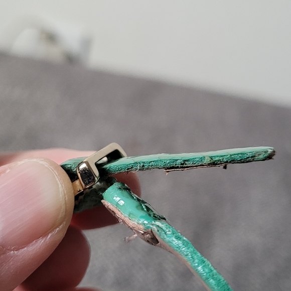 SALE. VINCE CAMUTO retro style mint green patent snakeskin heel size 8 - Picture 12 of 13